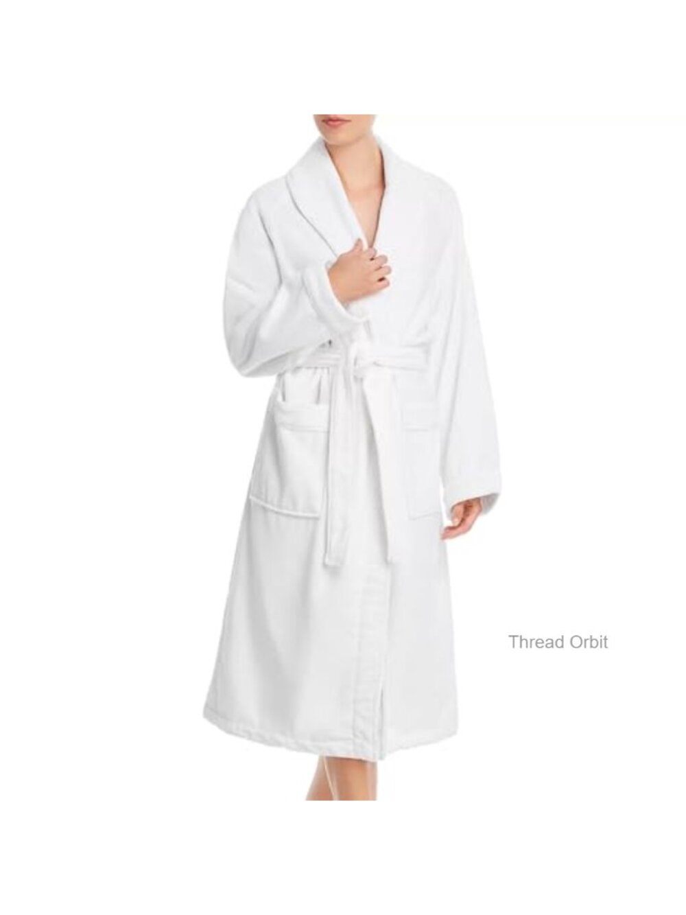 Cotton Terry Shawl Collar Bathrobe with Piping